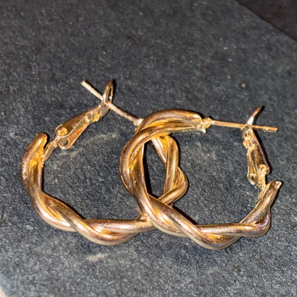 Gold-Tone Twisted Hoop Earrings - Women Jewelry